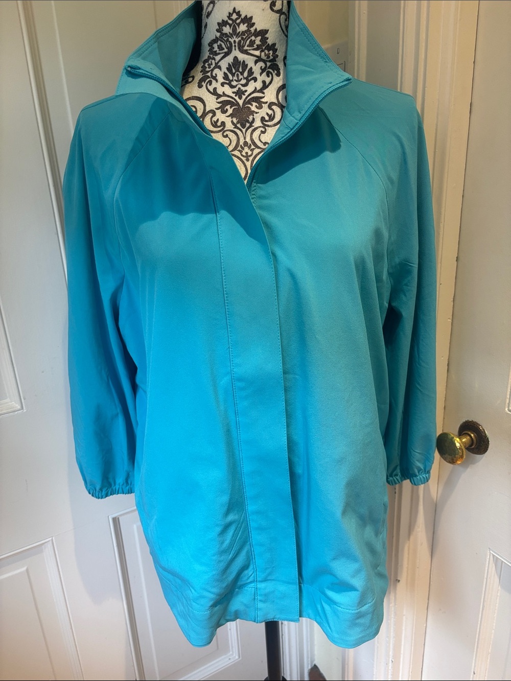 Chico’s Zenergy sz 2 Large Turquoise Teal Lightweight Jacket